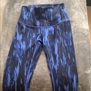 black&blue design lululemon leggings
